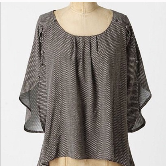 Anthropologie Tops - Anthropologie Maeve Brown Polka Dot Braxton Blouse